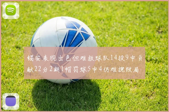 锡安表现出色但难救球队14投9中贡献22分2断1帽罚球5中4仍难挽败局